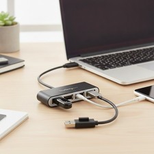 4-Port USB 2.0 Travel Hub - High-Speed Data Transfer & Universal Compatibility picture