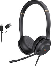 Diadema USB UH37 con Microfono Cancelacion Ruido Cable USB A C PC Laptop Zoom picture