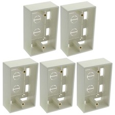 5 Pcs Single 1 Gang White Plastic Surface Mount Junction Box For Wall Plate picture