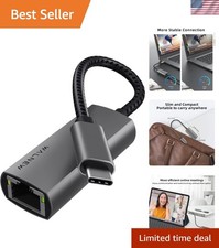 Versatile USB-C Ethernet LAN Adapter - Ideal for Surface, Dell, & Galaxy Tab picture