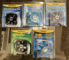 NEW Lot of 5 Antec Assorted Cooling Fans-(1-120mm, 1-92mm, 3-80mm) Case Fans picture