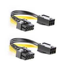 6-Pin to 8-Pin Pcie Express Power Adapter Cable - 2-Pack, 4 Inches / 10CM picture