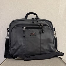 TOM BIHN GREY CADET LAPTOP BAG / BRIEFCASE With Shoulder Strap - Red Interior picture