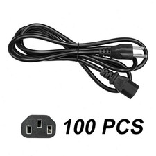 Lot of 100  6ft Standard AC Male Power Cord Cable Monitor Computer PC 3-Prong picture