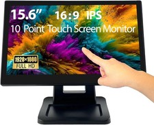 ANGEL POS 15.6 Inch 1920 x 1080 FHD IPS Touchscreen POS Monitor with Metal Stand picture
