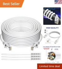 Flexible 250 Ft Cat 6 Ethernet Cable - Snagless, Tangle-Free 10 Gbps LAN Network picture