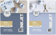 Hayes Paper, Bundle Waterslide Decal Paper Inkjet Clear and White 40 Sheets P... picture