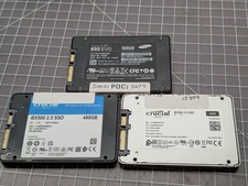 *Lot of 3* Samsung + Crucial 480GB / 500GB SSDs 2.5