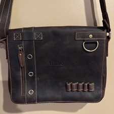 Full Grain Leather Brown Messenger Commuter Bag Crossbody Business Tiding Brand picture