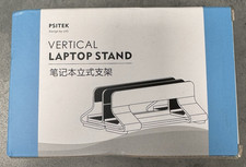 Psitek Dual Vertical Laptop Stand Adjustable Holder 10-30mm Thickness Black picture