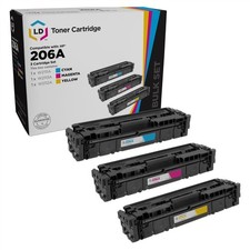 LD Compatible Replacements for HP 206A Cyan, Magenta, Yellow Toner Cartridge 3PK picture