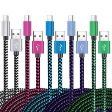Teeind USB C Cable 6ft 5Pack, 3A Fast Charging Nylon Braided Type C Cord picture