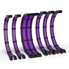 16AWG PSU Extension Kit, 300MM, 24-Pin/2xEPS/3xPCIe Black Purple picture