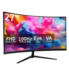 ZZA 27 inch 100Hz Curved Monitor with 1K 1920x1080 Computer Screen 27 inch FH... picture