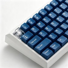 132 Keys PC Matte Transparent Jelly Keycaps Blue Fits 61/64/87/104/108 Keys picture