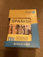 Rosetta Stone Spanish Bonus Pack With Grammar And Dictionary Books New OPEN BOX picture