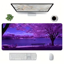 1pc of Large Purple Landscape Design Gaming Mouse Pad, Suitable for Use with L picture