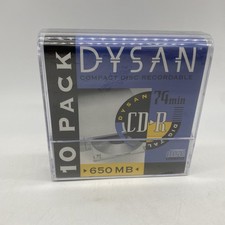 Dysan CD-R Disc, 74 Min, 650MB Digital, Professional Recordable 10 Pack Sealed picture