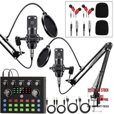 Podcast Equipment Bundle for 2, Audio Interface with Voice Changer Condenser picture