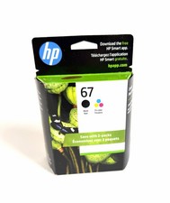 Genuine HP 67 Black & Tri-Color ink Cartridges OEM Sealed Box Exp 06/2024 picture