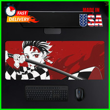 Demon Slayer Tanjiro Mouse Pad, Moonlight Samurai Desk Mat, Anime Gaming Mat PS5 picture