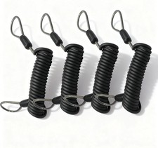 4 pcs Stainless Steel 4mm Thickness Vinyl Cover Wire Cable Spring Coiled Cable L picture