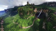 Landscape nature rock formation waterfall venezuela Custom Gaming Mat Desk picture