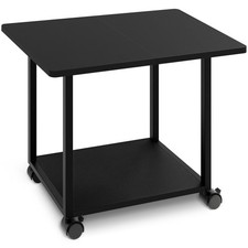22x15.75 Inch Black Large Under Desk 2Tier Rolling Printer Stand Cart Shelf picture
