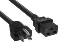 3ft NEMA 6-20P to C19 Heavy Duty Power Cord, 12 AWG, 20A/250V, SJT, Black picture