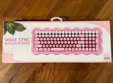 iJoy Wave Sync Wireless Keyboard Battery Powered Pink English QWERTY IJ10498-TT picture