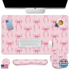 Arttown Keyboard Mouse Pad Set 4 in 1 Desk Mat Kawaii Pink picture