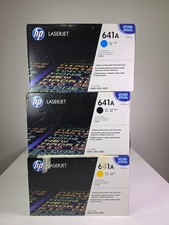 Set of 3 - HP 641A  4600 4610 4650 Genuine Toner Cartridges Colors  B/C/Y  picture