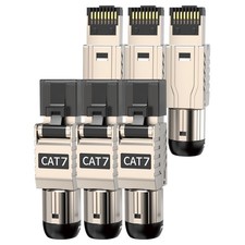 6-Pack RJ45 Connectors Tool Free Cat7 Cat6a, Tool-Free Zinc Alloy  picture