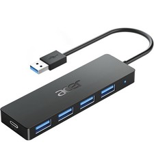 Acer USB Hub 4 Ports, USB 3.0 Splitter with Type C Power for Laptop PC picture