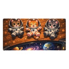 Kawaii Astronaut Cats Space Galaxy Gaming Mouse Pad Desk Mat Non-Slip Art picture