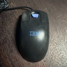 Vintage IBM MO09K Mouse Scroll 3 Button Ball Black 09N5536 09N5537 PS/2 549 picture