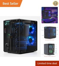 Pironman 5-MAX Mini PC NAS Case with Dual NVMe Support, RGB Fans & OLED Display picture