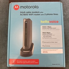 Motorola MT7711 24x8 Cable Modem Plus AC1900 WiFi Router & 2 Phone Line Untested picture