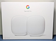 Google Nest Wifi Pro Wi-Fi 6E AXE5400 Mesh Router 2-Pack Snow GA03689-US NEW picture