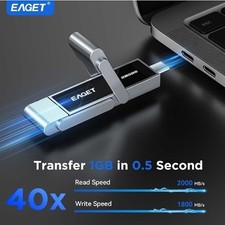 EAGET 512GB 2000MB/s Dual USB-C USB-A Flash Drive 20Gbps Portable SSD *US Ship* picture
