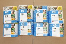 Lot of 8 Genuine HP49 Deskjet 350,600,660 Tri-Color inks 51649A (2006 - 2009) picture