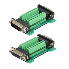 2PCS DB15 Male Female Connector in One Breakout Board, RS232 D-SUB Serial to ... picture