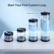 PC Water Cooling Reservoir Transparent Acrylic Cylinder Tank G1/4 Thread 60mm picture
