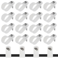 50 PCS 5/8 Inch 16 MM White Nylon Screw Mounting RType Cable Clip Wire Clamp picture