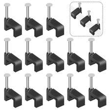 Black Cable Clips Nail in Cable Clip 100 Pcs 8Mm Flat Black Ethernet Cable Wall picture