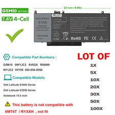 🧡LOT G5M10 E5450 Battery For Dell Latitude 14 15 WYJC2 0WYJC2 8V5GX R9XM9 51WH picture