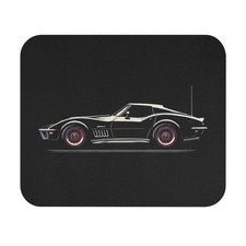 1969 Corvette Stingray Mouse Pad – Black C3 with Redline Wheels Desk Mat picture