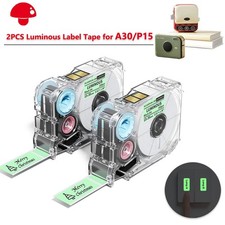 2-Roll Phomemo A30 P15 Luminous Label Tape Black on Glow-in-the-Dark Labels picture