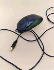 Vintage Logitech Mouseman wheel wired USB blue M-BD53 830417-0000 Tested Works picture
