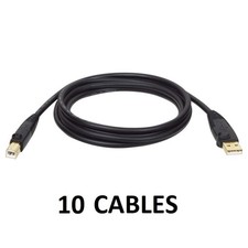 10 PACK Tripp Lite 10FT USB2.0 Hi-Speed USB A Male to USB B Male Cable picture